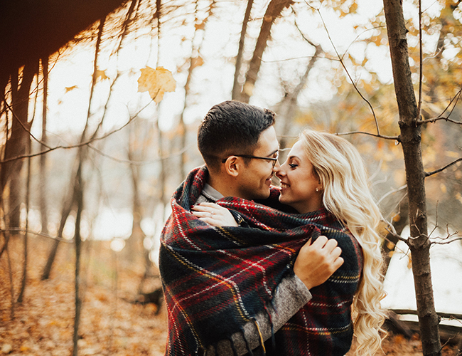 Pumpkin and Plaid Engagement Photos