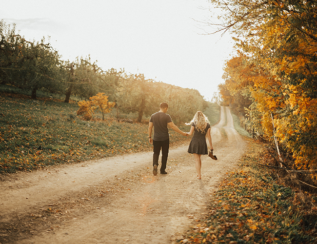 Pumpkin and Plaid Engagement Photos