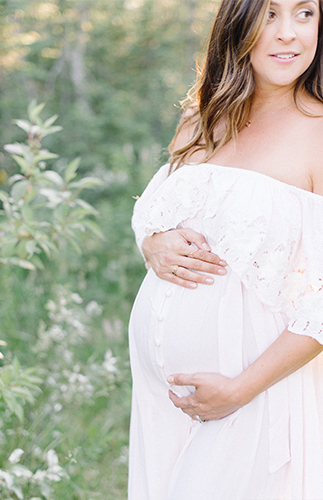 Family Maternity Photos by The River