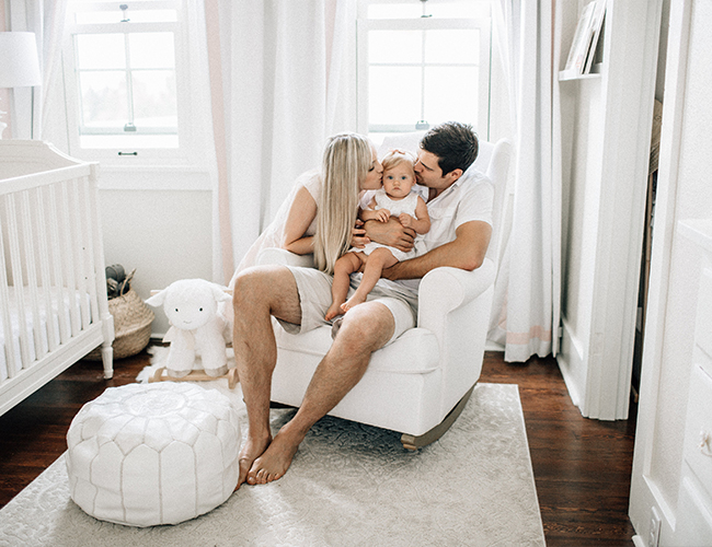 Baby Girl's Blush and White Nursery