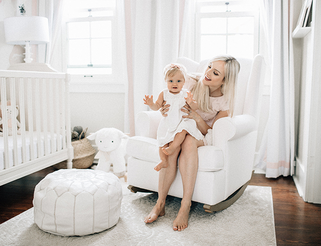 Baby Girl's Blush and White Nursery