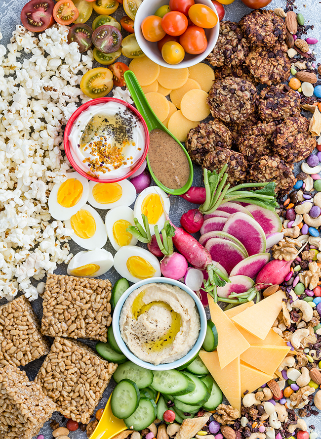 Create an After School Snack Board for the Kids with a Variety of Treats!