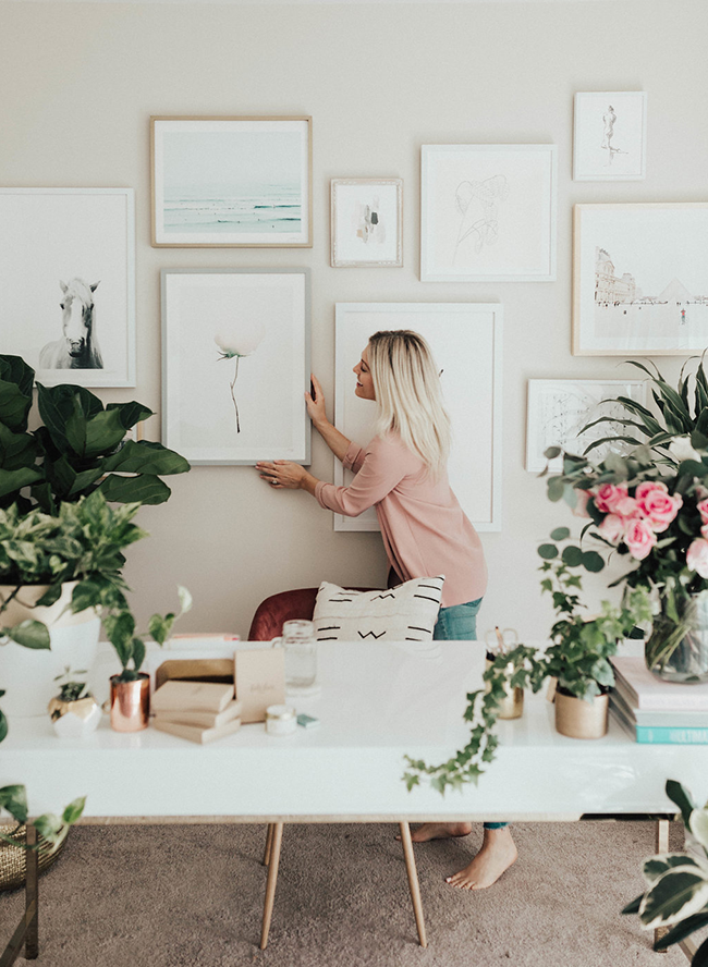 Neutral and Feminine Office Tour