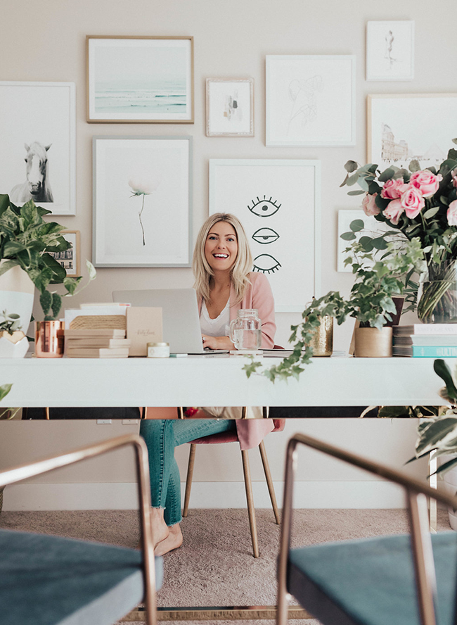 Neutral and Feminine Office Tour