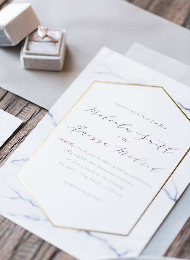 metallic stationery suites