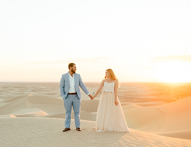 Sunset Engagement Photos in the Sand Dunes