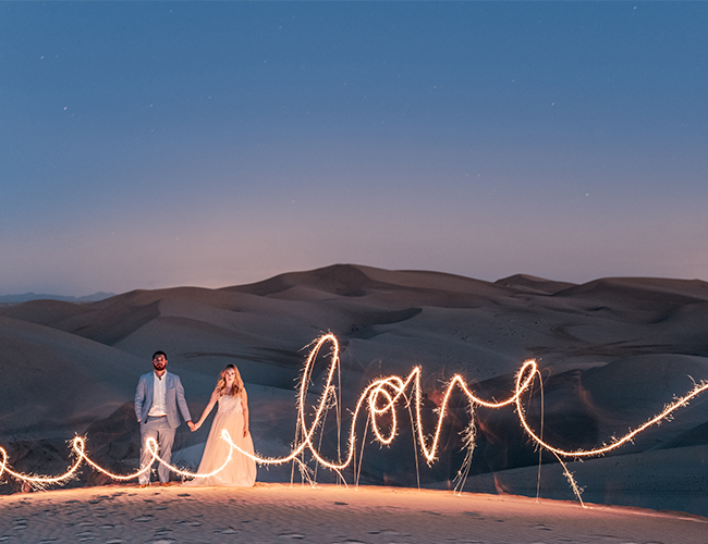 Sunset Engagement Photos in the Sand Dunes