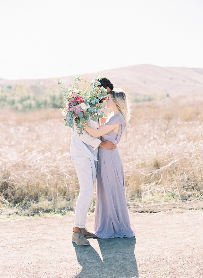 Romantic Lavender Engagement Photos