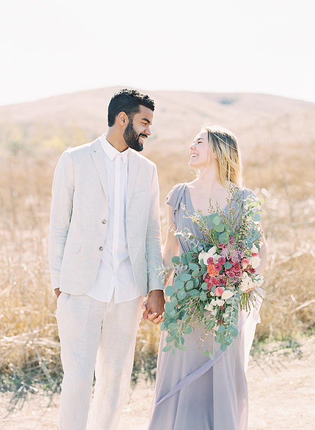 Romantic Lavender Engagement Photos