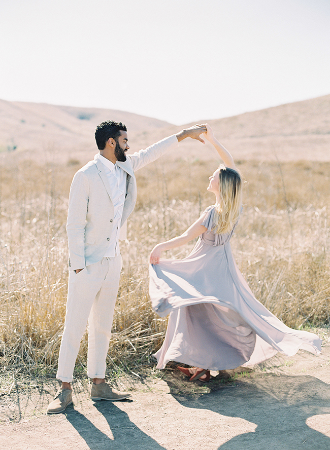 Romantic Lavender Engagement Photos