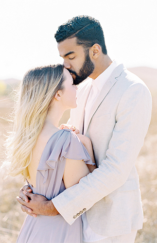 Romantic Lavender Engagement Photos