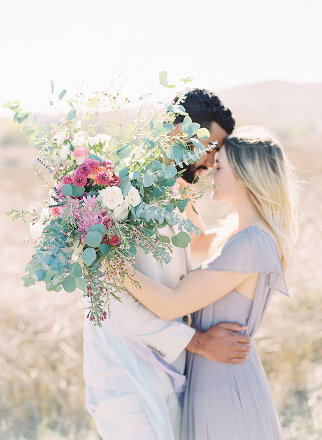 Romantic Lavender Engagement Photos