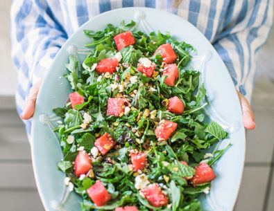 Watermelon Mint and Arugula Salad