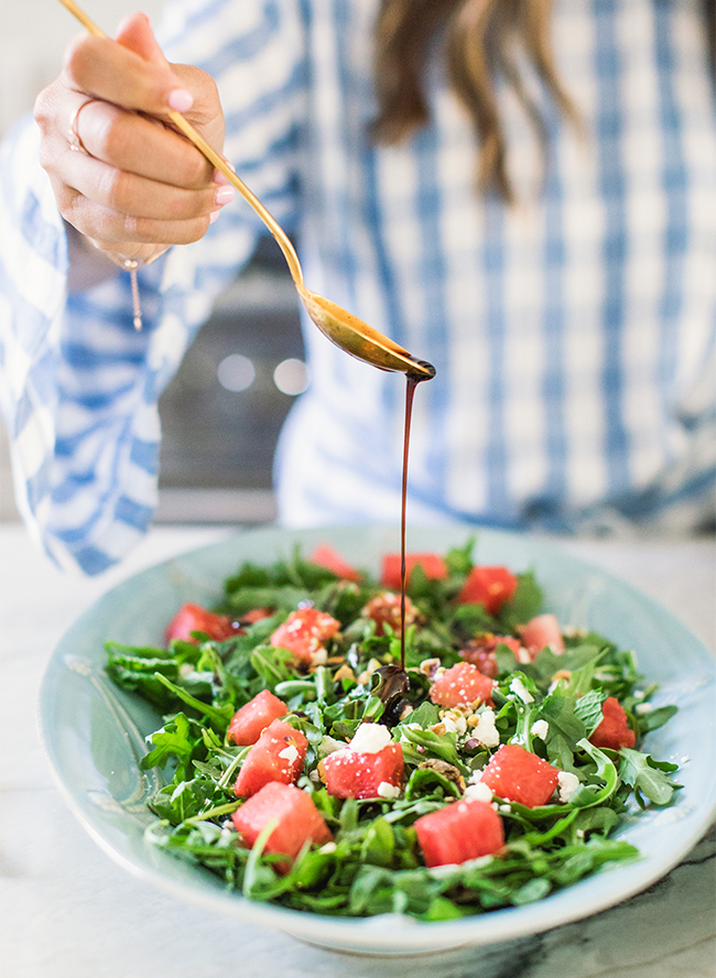 Watermelon Mint and Arugula Salad