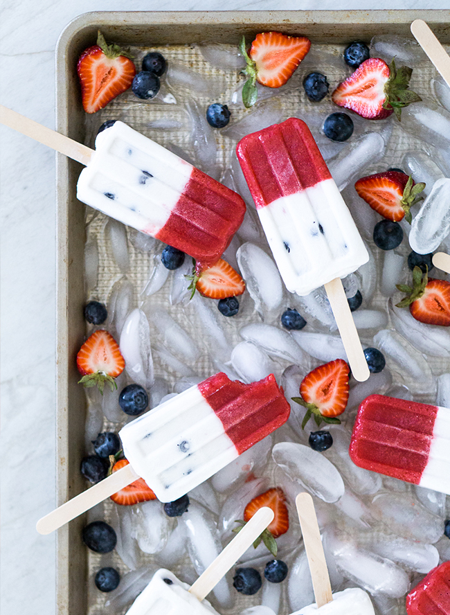 Healthy Patriotic Popsicles