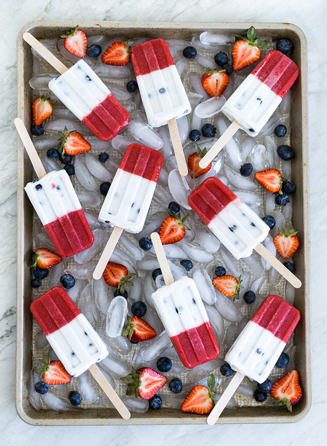 Healthy Patriotic Popsicles