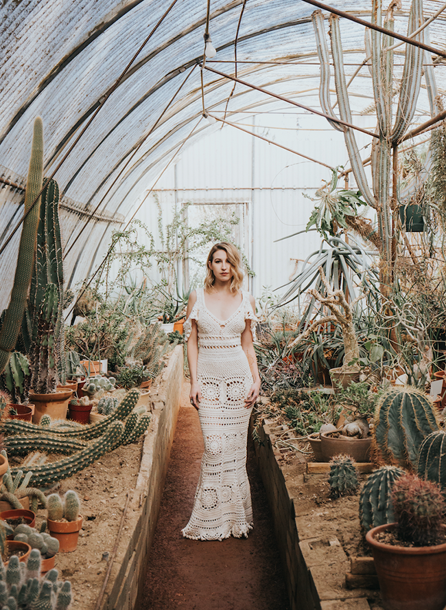 bohemian crochet wedding dress