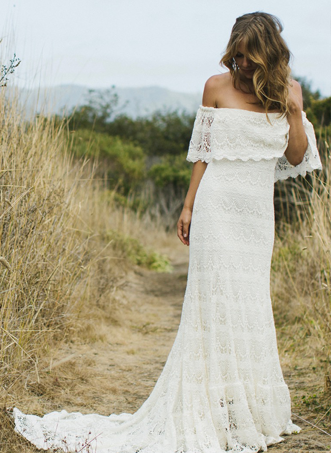 12 Crochet Lace Wedding Dresses for The Bohemian Beauty Inspired By This