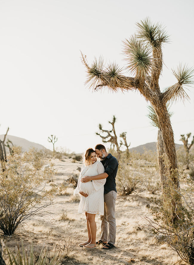 Joshua Tree Maternity Session at Sunset