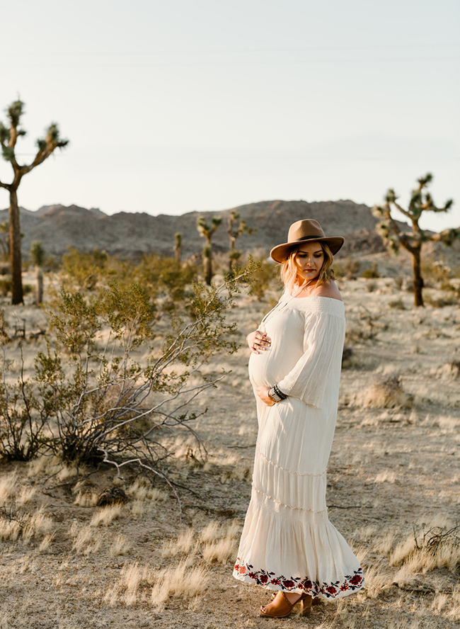 Joshua Tree Maternity Session at Sunset