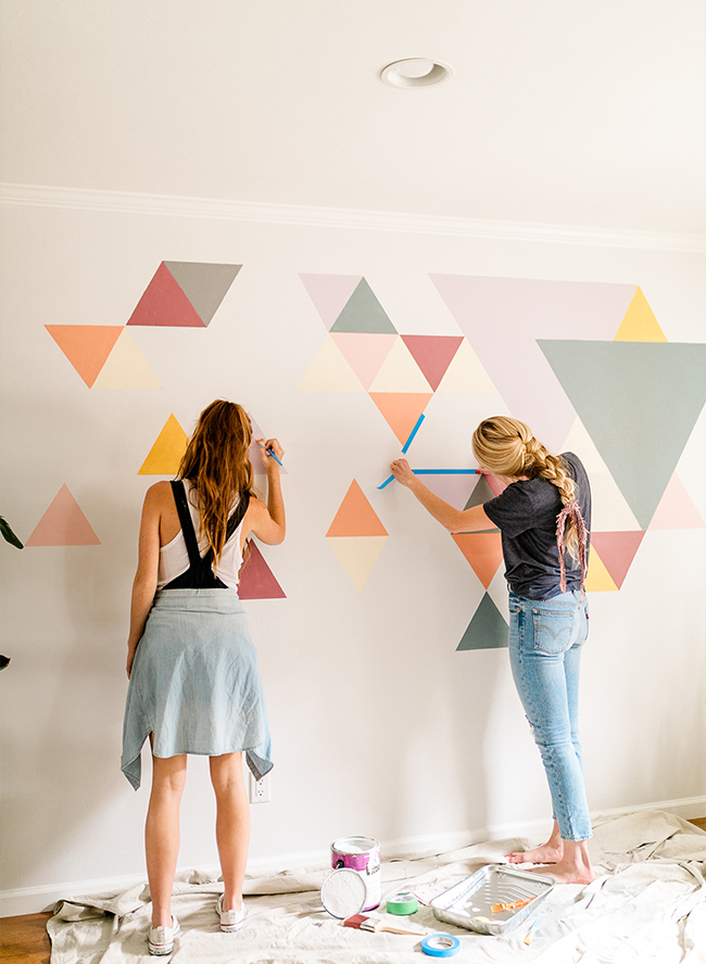 DIY Geometric Wall Mural