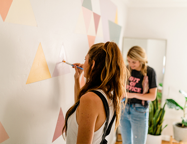 DIY Geometric Wall Mural