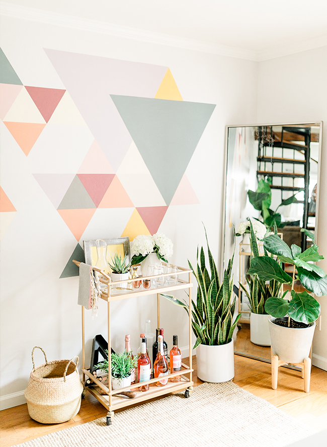 Painting an accent wall, geometric wall art