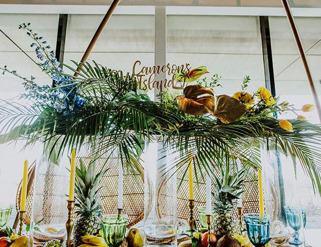 Tropical baby shower store centerpieces