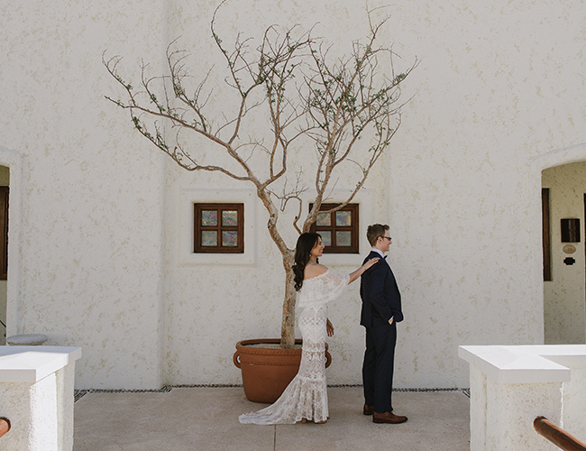 White and Gold Wedding at Flora Farms in Cabo