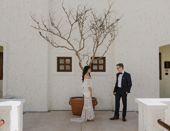 White and Gold Wedding at Flora Farms in Cabo