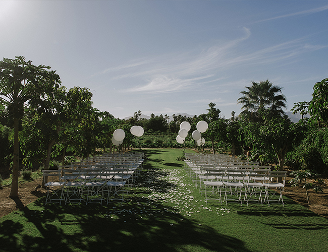 White and Gold Wedding at Flora Farms in Cabo