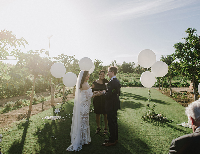 White and Gold Wedding at Flora Farms in Cabo