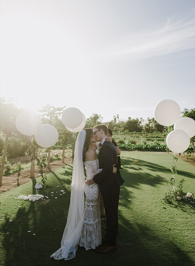 White and Gold Wedding at Flora Farms in Cabo