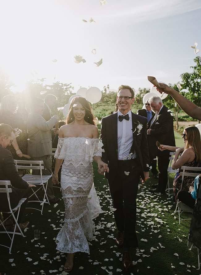 White and Gold Wedding at Flora Farms in Cabo