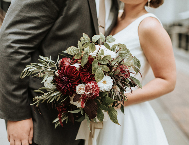 Urban Burgundy Fall Wedding