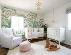Blush Jungle Wallpapered Nursery