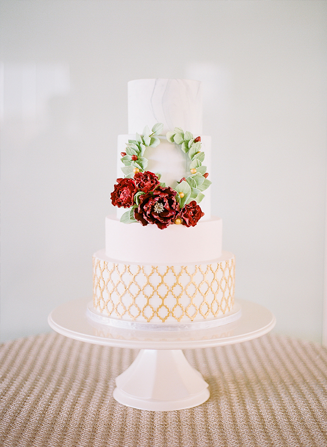 Glam Maroon and Gold Wedding