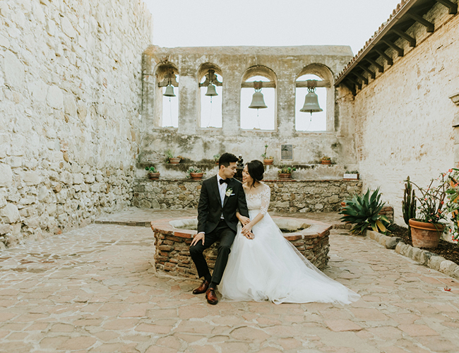 Romantic White Wedding in San Juan Capistrano