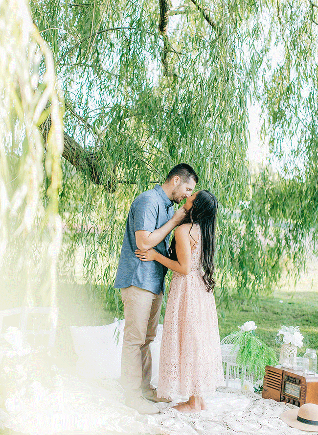 Picnic Engagement Session at A Winery