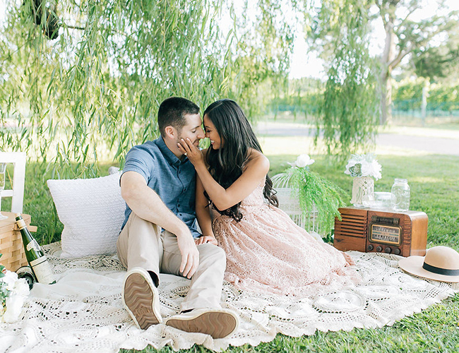 Picnic Engagement Session at A Winery