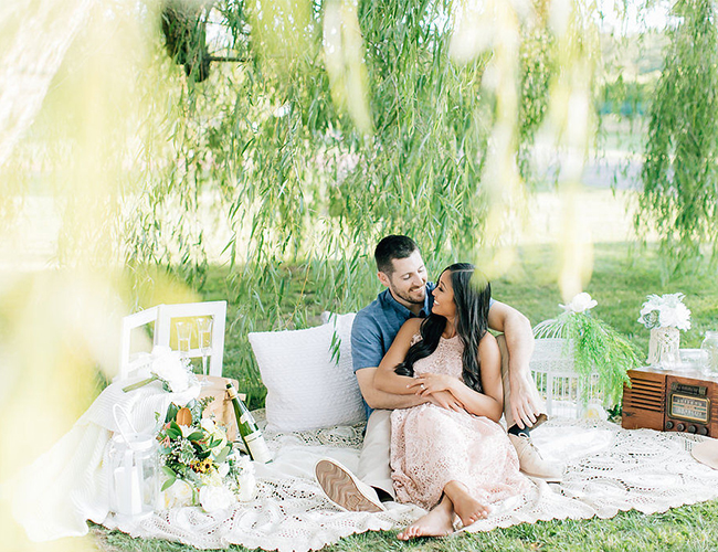 Picnic Engagement Session at A Winery