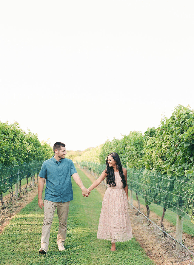 Picnic Engagement Session at A Winery