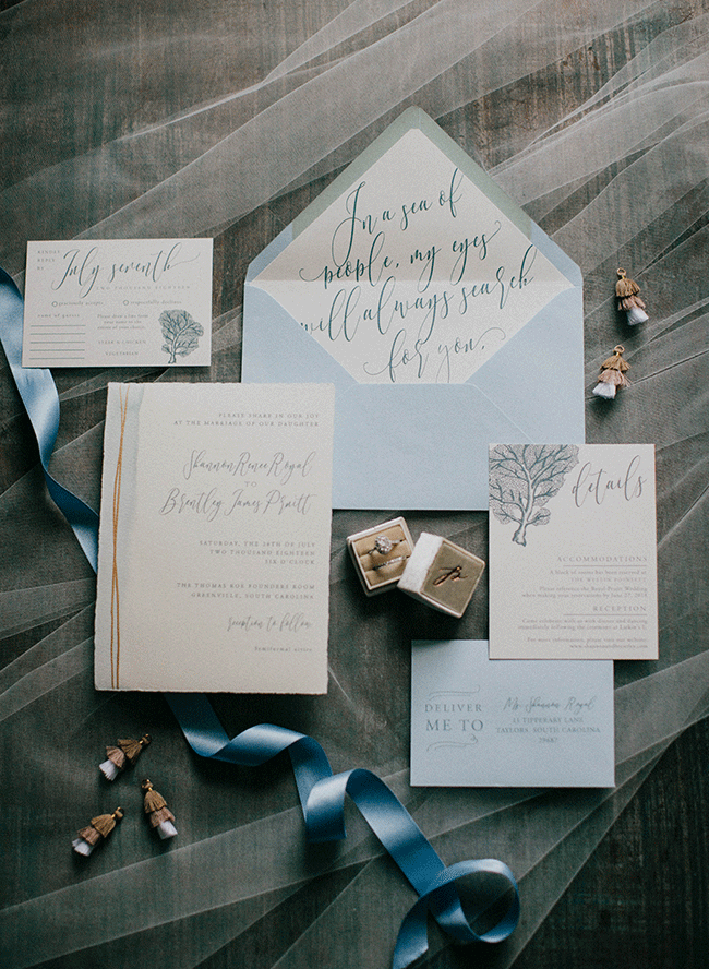 Dusty Blue Wedding Inspired by The Ocean