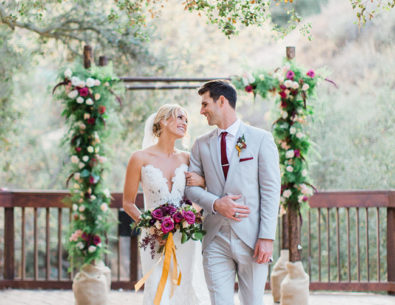 Rustic Burgundy Mountainside Wedding