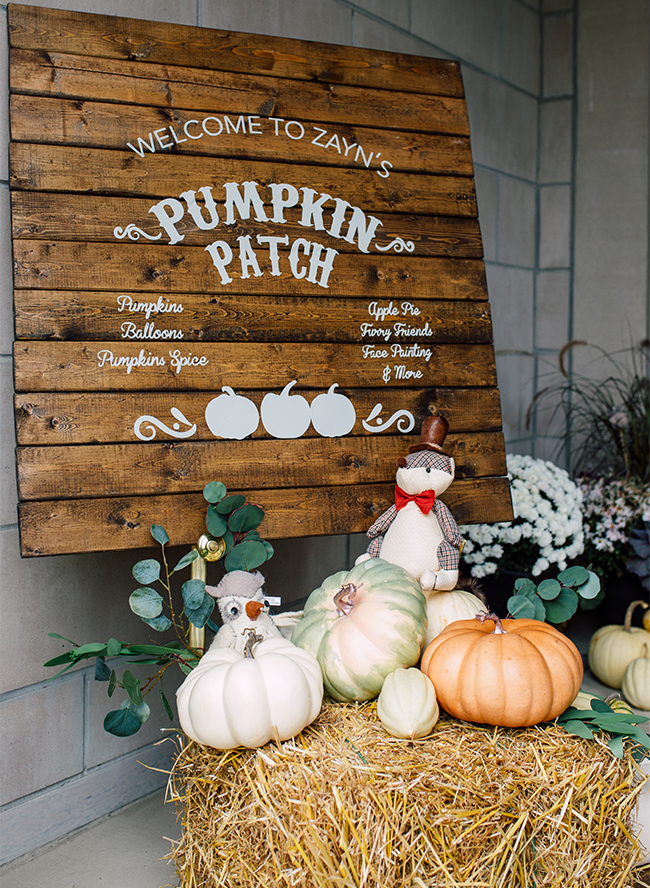 Pumpkin theme first birthday decor