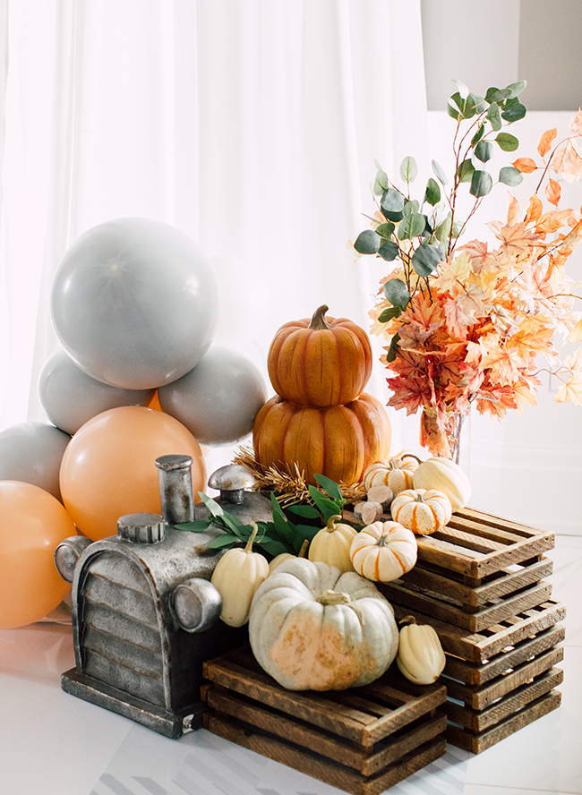 Pumpkin theme first birthday decor