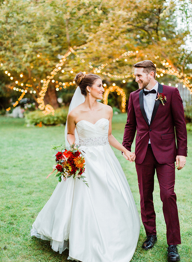 Burgundy on sale wedding attire