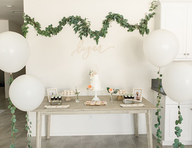 greenery baby shower decor