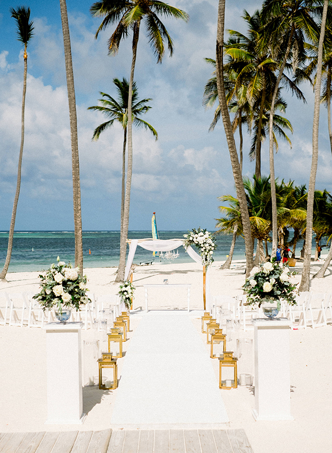 Pink and Gold Beach Wedding in Punta Cana