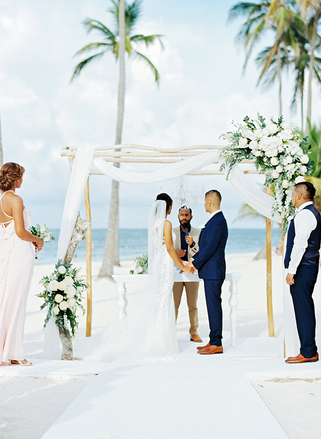 Pink and Gold Beach Wedding in Punta Cana